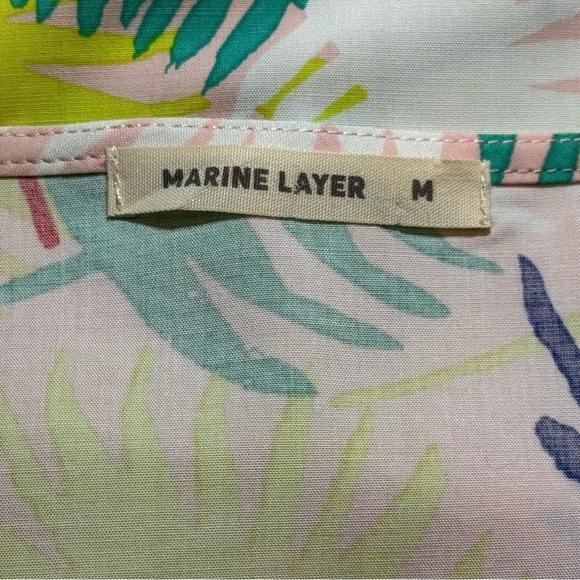 🌻 MARINE LAYER Palm Print Verdure Shift Dress size Medium - Picture 6 of 9